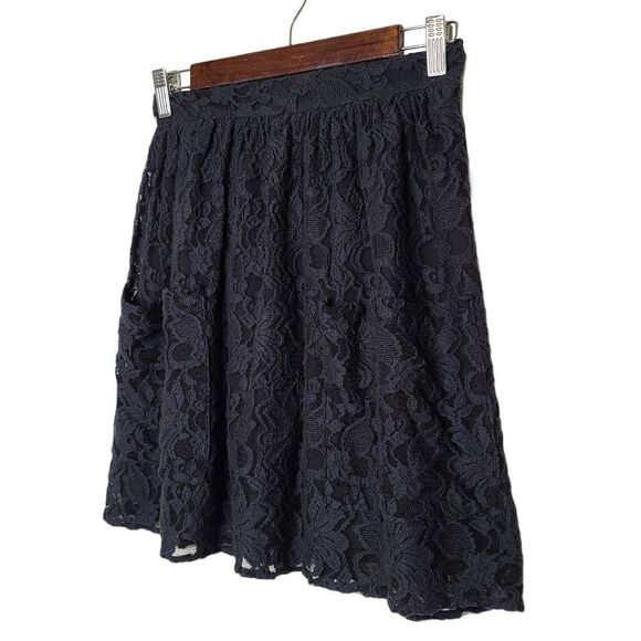 Kimchi Blue | Black Lined Lace Pocket Skirt | 2 - Picture 6 of 14